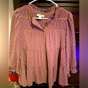 Monteau Mauve colored dress up long sleeve blouse